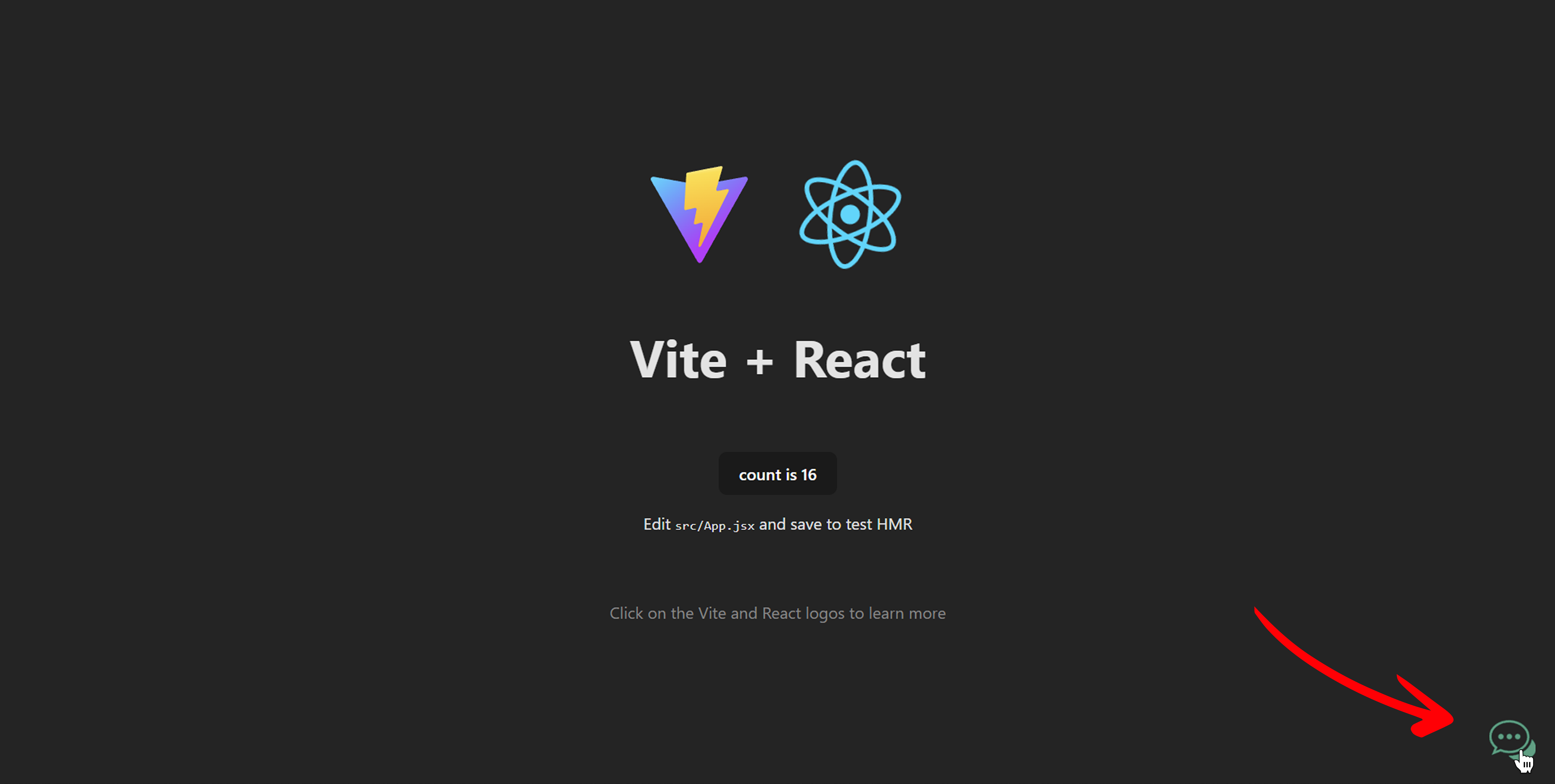 Chatbot Icon Visible on React App