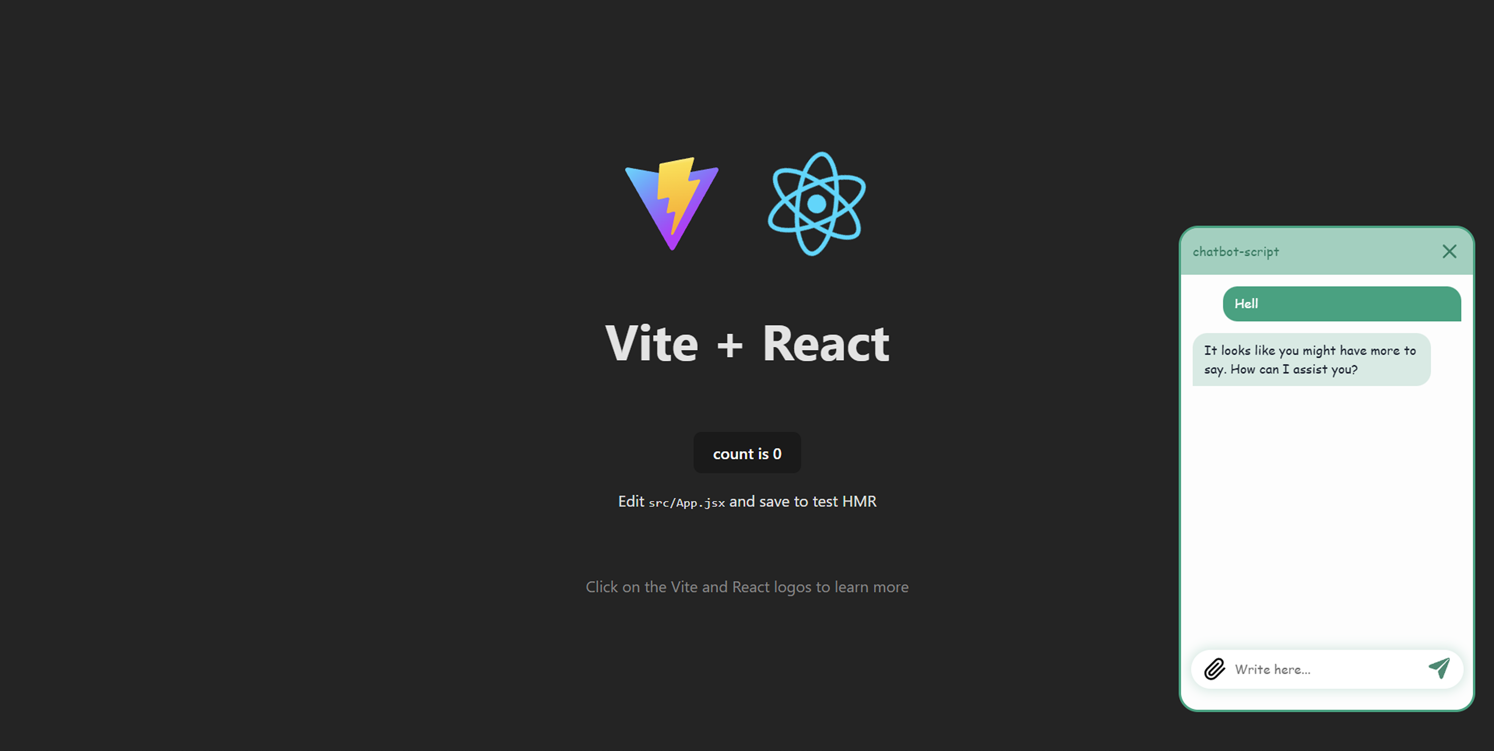 Chatbot Window Open and Working