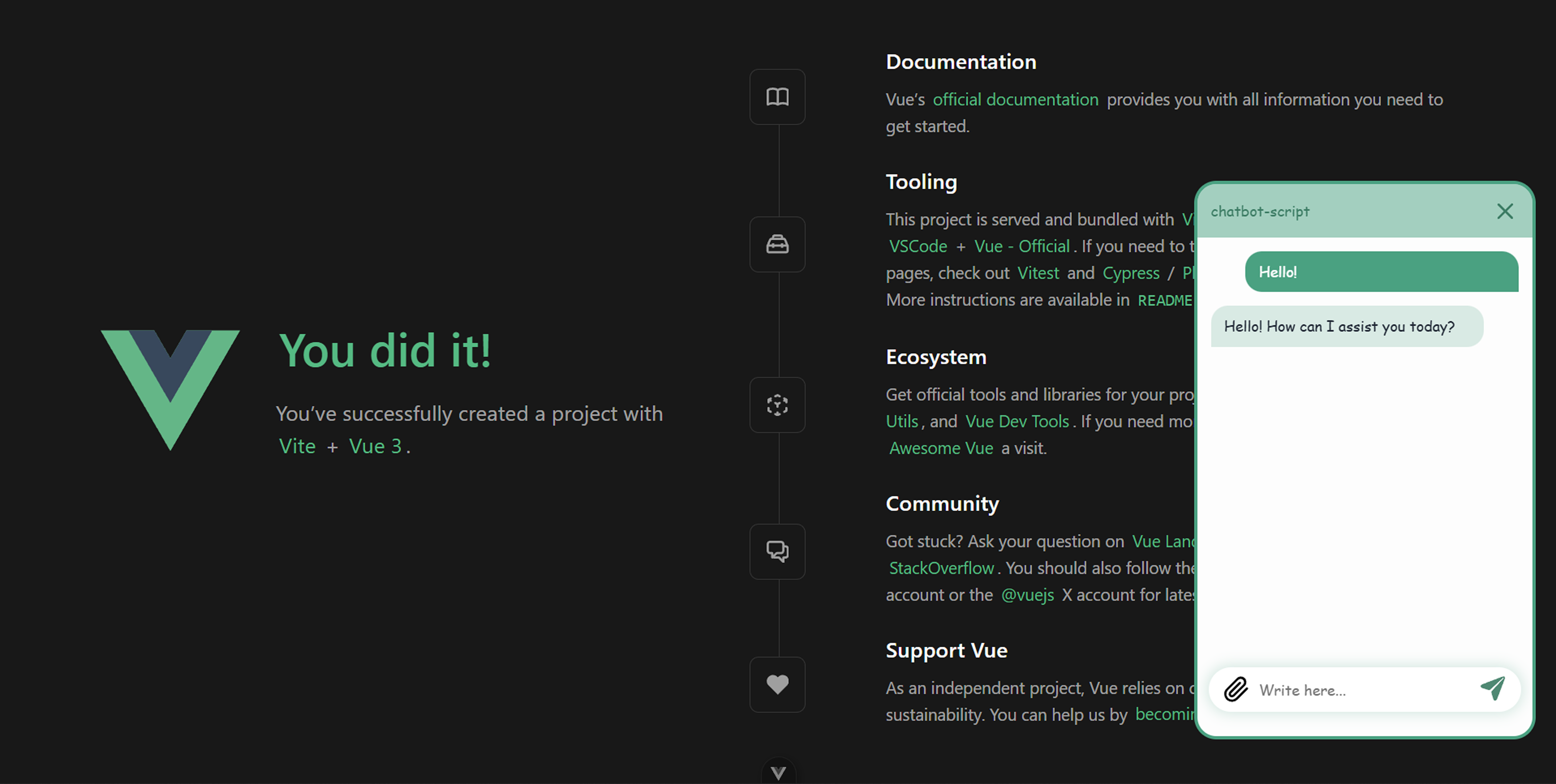 Chatbot Window Open and Working