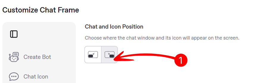 Chat and Icon Position