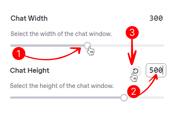 Chat Width and Height
