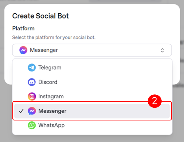 Select Facebook Messenger Button