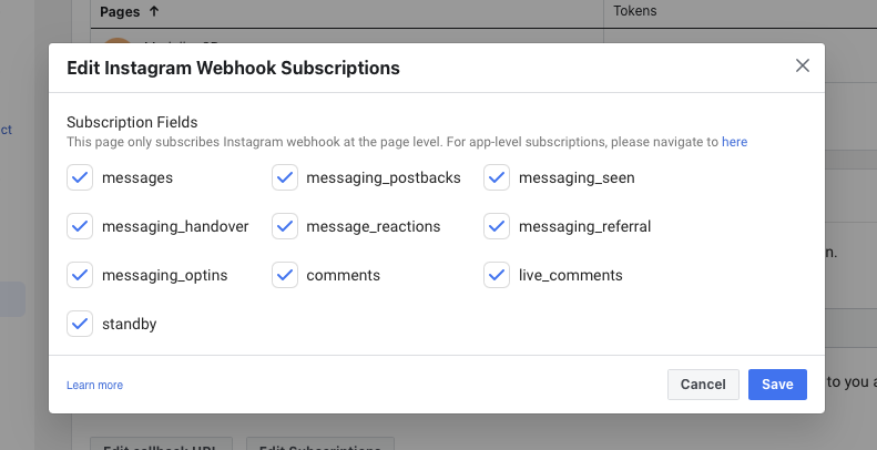 Edit Webhook Subscriptions