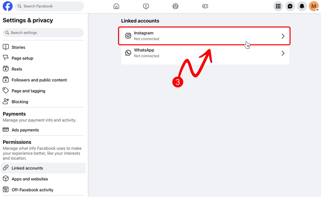 Select Instagram Option