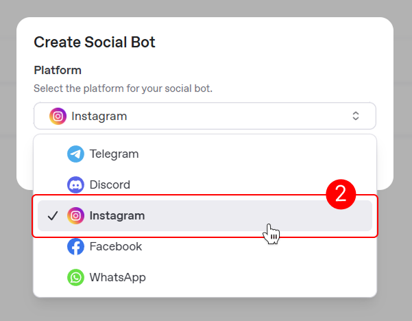 Select Instagram Button