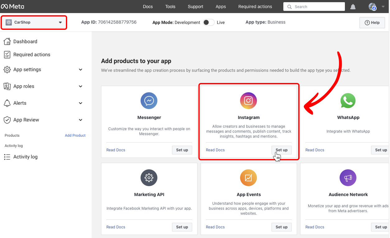 Set Up Messenger Product for Instagram
