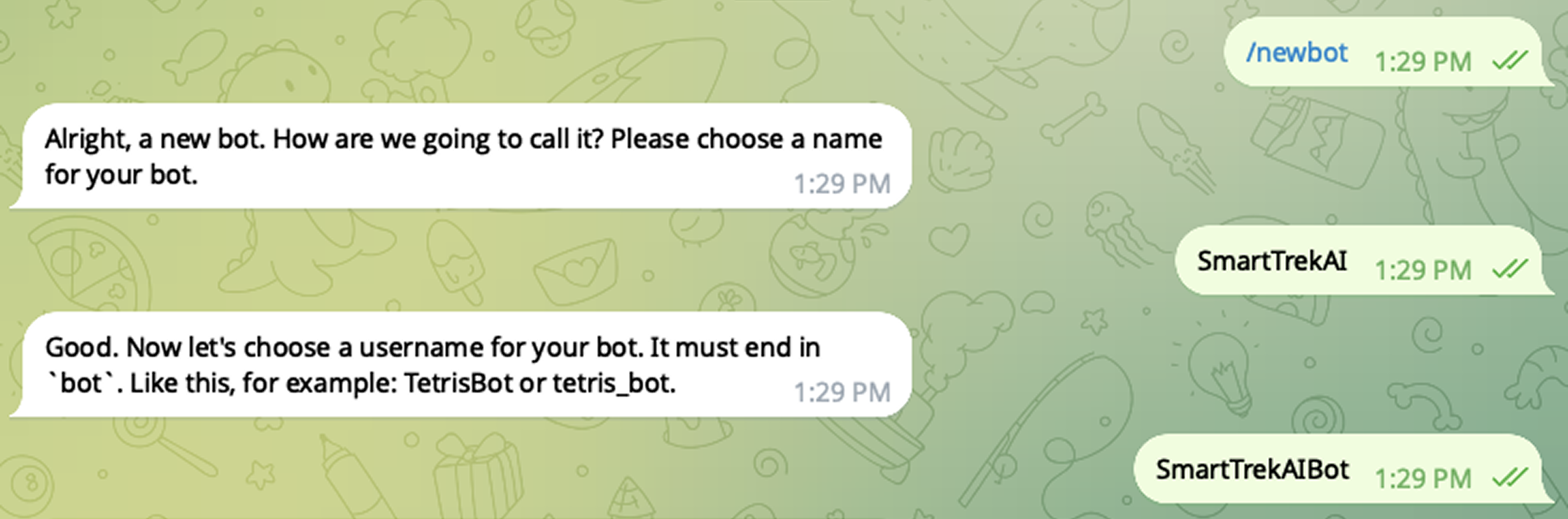 Enter /newbot Command in BotFather Channel