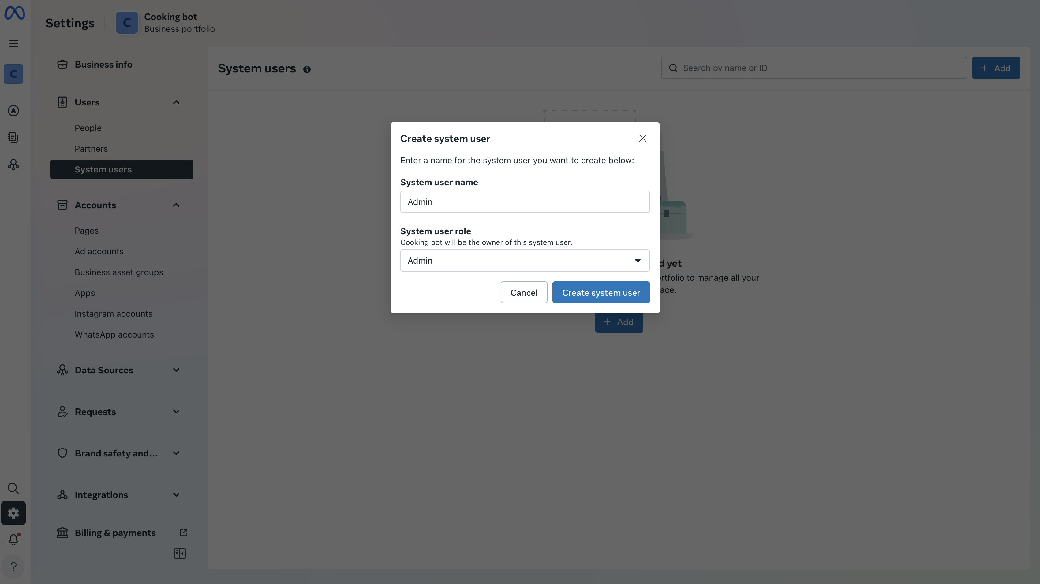 Create System User
